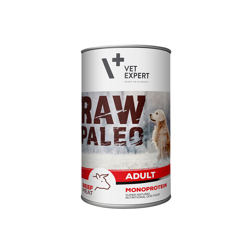 RAW PALEO karma mokra dla psów dorosłych wołowina - puszka 400 gram